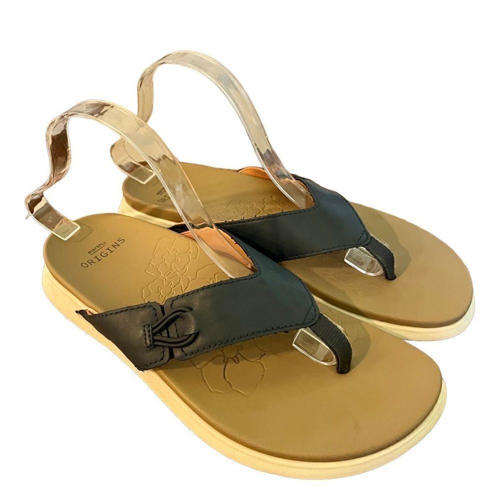 Earth origins blue leather flip flops size 11